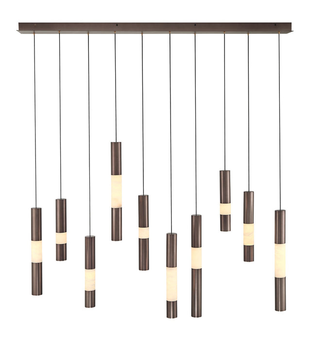 Linear Chandelier Eurofase Ronda 10-Light 50 Inch Linear Chandelier - Harlow Bronze Eurofase