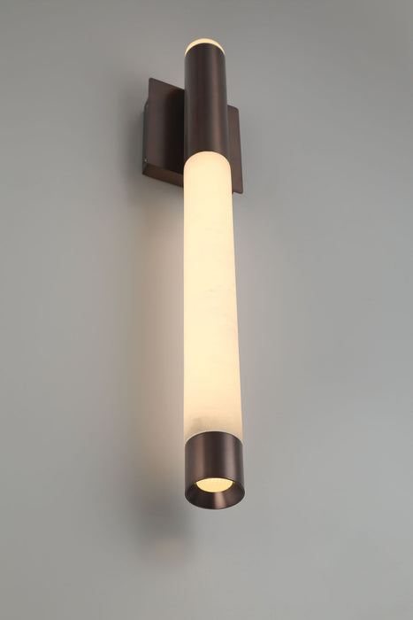 Eurofase Ronda 24 Inch Alabaster Outdoor Wall Sconce - Matte Black