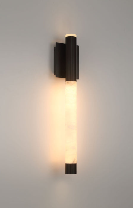 Outdoor Wall Sconce Eurofase Ronda 24 Inch Alabaster Outdoor Wall Sconce - Matte Black Eurofase