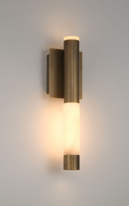 Wall Sconce Eurofase Ronda 16 Inch Alabaster Wall Sconce - Weathered Brass Eurofase