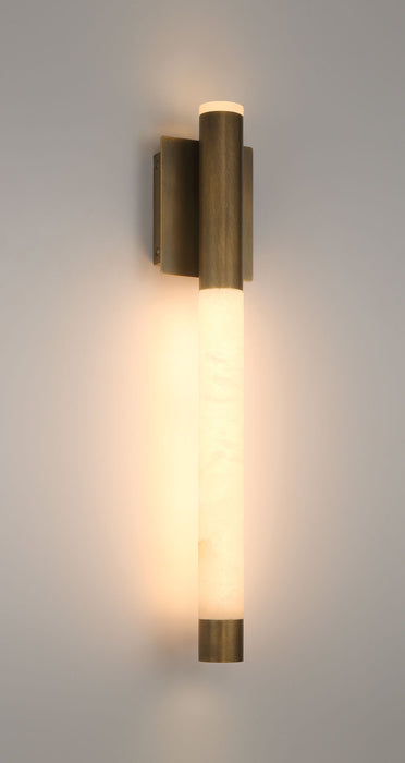 Wall Sconce Eurofase Ronda 24 Inch Alabaster Wall Sconce - Weathered Brass Eurofase