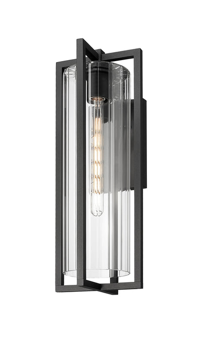 Outdoor Wall Light Z-Lite 5013B-BK Black Aura 1 Light Outdoor Wall Light Z-Lite