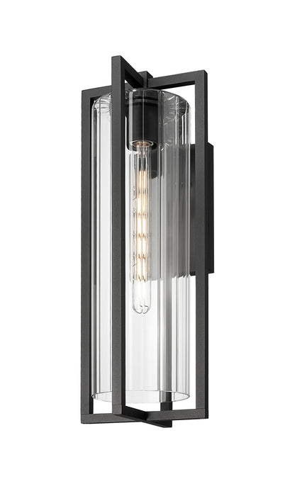 Outdoor Wall Light Z-Lite 5013B-BK Black Aura 1 Light Outdoor Wall Light Z-Lite