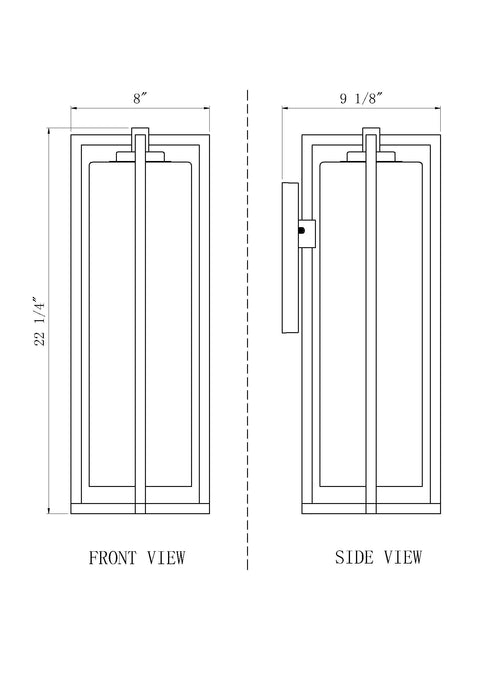Outdoor Wall Light Z-Lite 5013B-BK Black Aura 1 Light Outdoor Wall Light Z-Lite