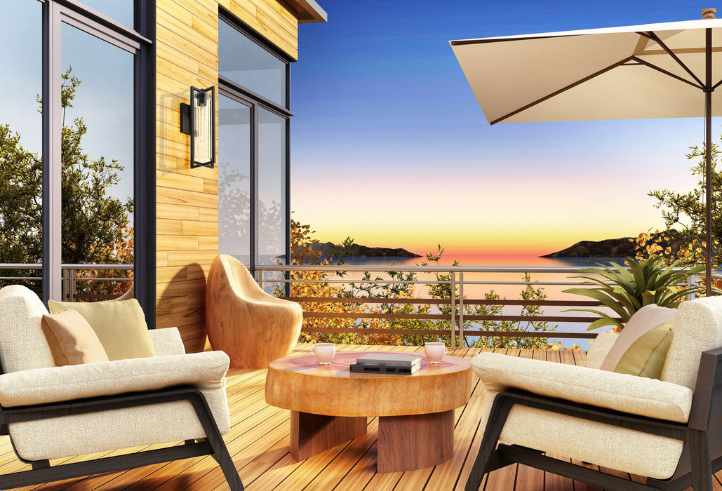 Outdoor Wall Light Z-Lite 5013B-BK Black Aura 1 Light Outdoor Wall Light Z-Lite