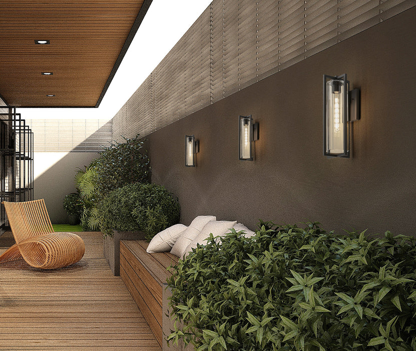 Outdoor Wall Light Z-Lite 5013B-BK Black Aura 1 Light Outdoor Wall Light Z-Lite