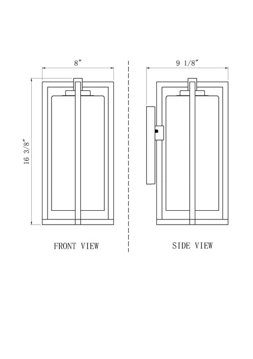 Outdoor Wall Light Z-Lite 5013M-BK Black Aura 1 Light Outdoor Wall Light Z-Lite