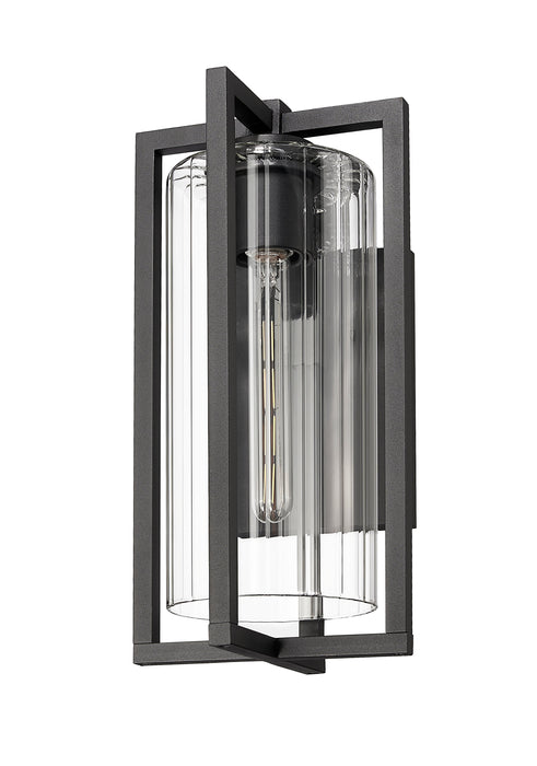 Outdoor Wall Light Z-Lite 5013M-BK Black Aura 1 Light Outdoor Wall Light Z-Lite