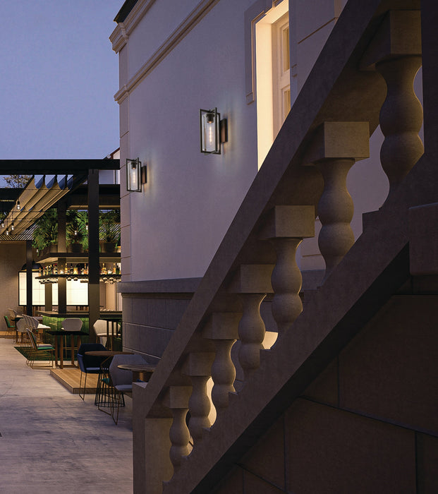 Outdoor Wall Light Z-Lite 5013M-BK Black Aura 1 Light Outdoor Wall Light Z-Lite