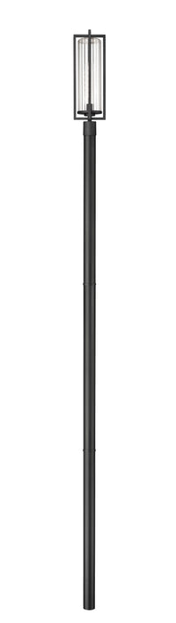 Outdoor Post Mounted Fixture Z-Lite 5013PHBR-5009P120-BK Black Aura 1 Light Outdoor Post Mounted Fixture Z-Lite