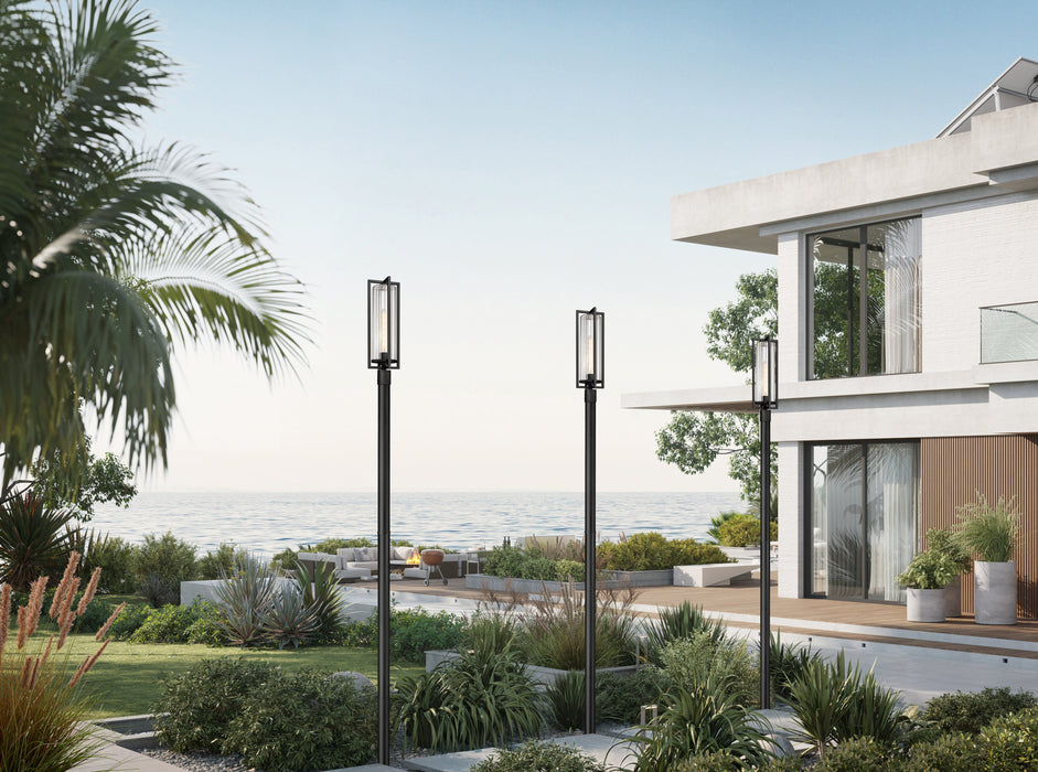 Outdoor Post Mounted Fixture Z-Lite 5013PHBR-5009P120-BK Black Aura 1 Light Outdoor Post Mounted Fixture Z-Lite