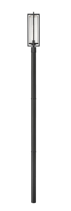 Outdoor Post Mounted Fixture Z-Lite 5013PHBR-5009P96-BK Black Aura 1 Light Outdoor Post Mounted Fixture Z-Lite