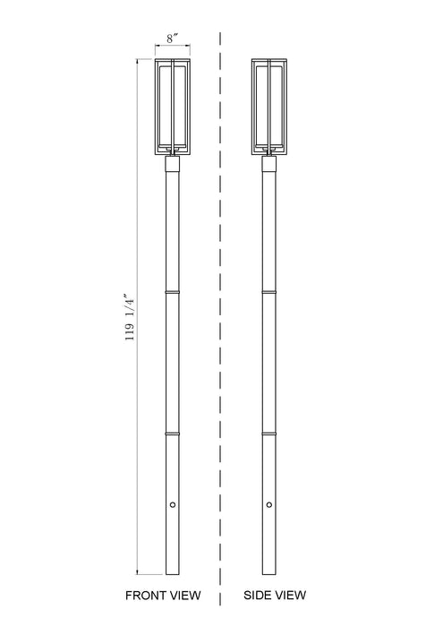 Outdoor Post Mounted Fixture Z-Lite 5013PHBR-5009P96-BK Black Aura 1 Light Outdoor Post Mounted Fixture Z-Lite