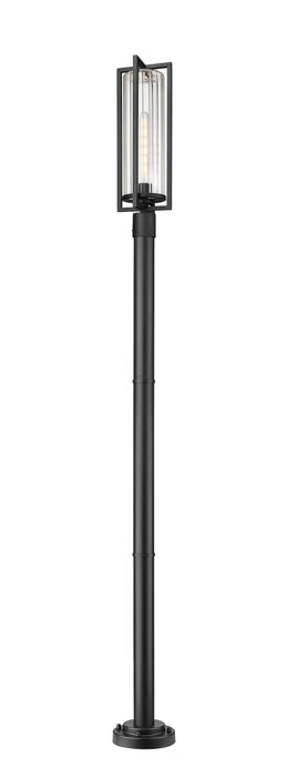 Outdoor Post Mounted Fixture Z-Lite 5013PHBR-5012P-BK Black Aura 1 Light Outdoor Post Mounted Fixture Z-Lite