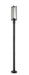 Outdoor Post Mounted Fixture Z-Lite 5013PHBR-5012P-BK Black Aura 1 Light Outdoor Post Mounted Fixture Z-Lite