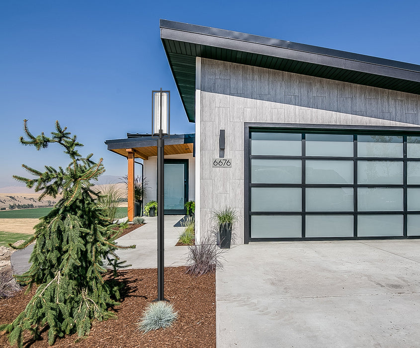 Outdoor Post Mounted Fixture Z-Lite 5013PHBR-5012P-BK Black Aura 1 Light Outdoor Post Mounted Fixture Z-Lite