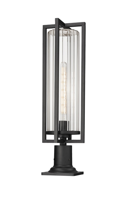 Outdoor Pier Mounted Fixture Z-Lite 5013PHBR-533PM-BK Black Aura 1 Light Outdoor Pier Mounted Fixture Z-Lite