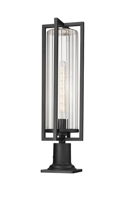 Outdoor Pier Mounted Fixture Z-Lite 5013PHBR-533PM-BK Black Aura 1 Light Outdoor Pier Mounted Fixture Z-Lite