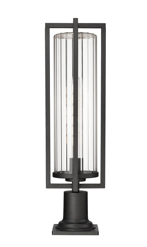 Outdoor Pier Mounted Fixture Z-Lite 5013PHBR-533PM-BK Black Aura 1 Light Outdoor Pier Mounted Fixture Z-Lite