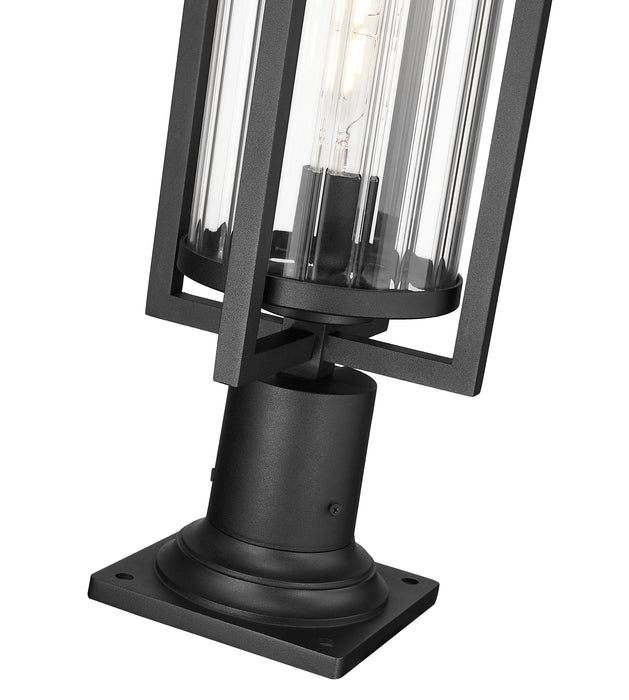 Outdoor Pier Mounted Fixture Z-Lite 5013PHBR-533PM-BK Black Aura 1 Light Outdoor Pier Mounted Fixture Z-Lite