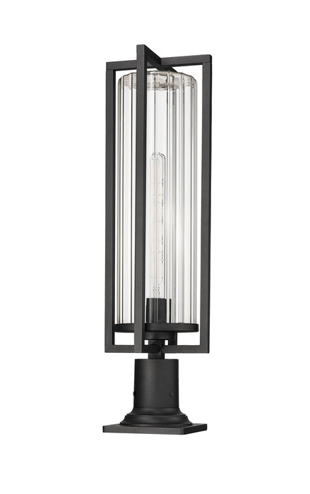 Outdoor Pier Mounted Fixture Z-Lite 5013PHBR-533PM-BK Black Aura 1 Light Outdoor Pier Mounted Fixture Z-Lite