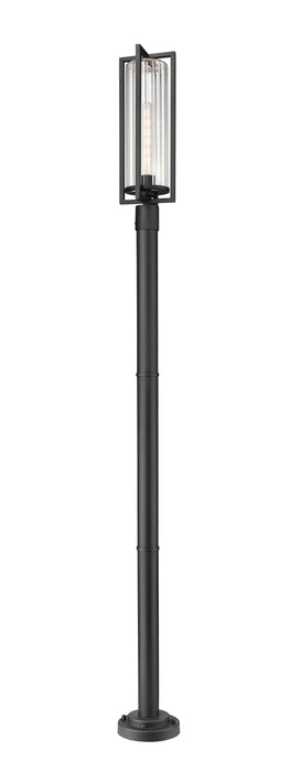 Outdoor Post Mounted Fixture Z-Lite 5013PHBR-567P-BK Black Aura 1 Light Outdoor Post Mounted Fixture Z-Lite
