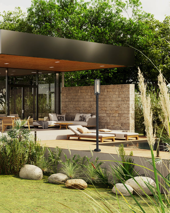 Outdoor Post Mounted Fixture Z-Lite 5013PHBR-567P-BK Black Aura 1 Light Outdoor Post Mounted Fixture Z-Lite