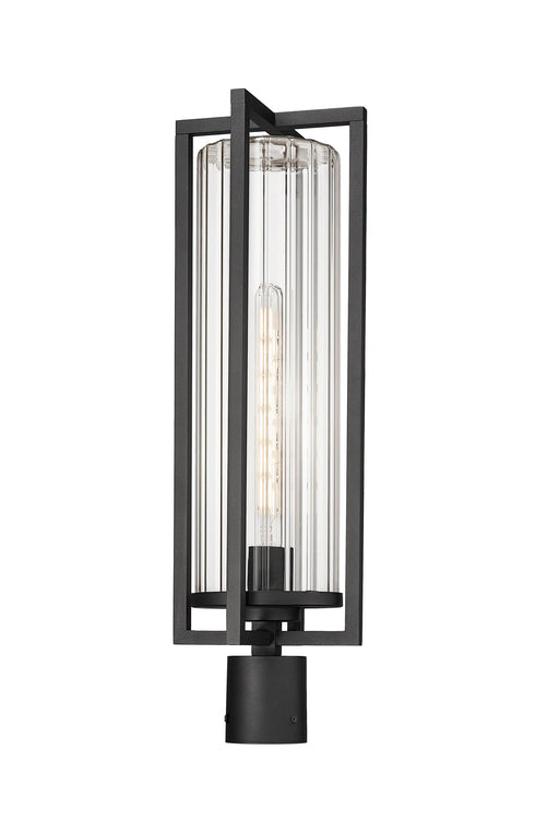 Outdoor Post Mount Fixture Z-Lite 5013PHBR-BK Black Aura 1 Light Outdoor Post Mount Fixture Z-Lite