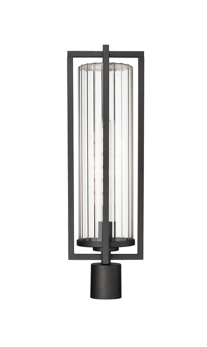 Outdoor Post Mount Fixture Z-Lite 5013PHBR-BK Black Aura 1 Light Outdoor Post Mount Fixture Z-Lite
