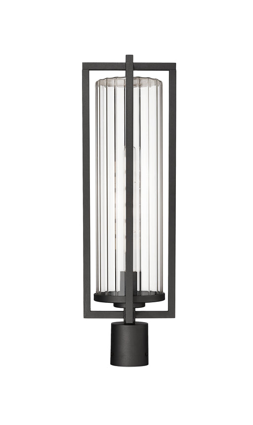 Outdoor Post Mount Fixture Z-Lite 5013PHBR-BK Black Aura 1 Light Outdoor Post Mount Fixture Z-Lite
