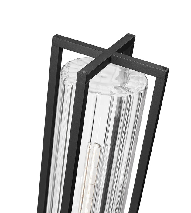 Outdoor Post Mount Fixture Z-Lite 5013PHBR-BK Black Aura 1 Light Outdoor Post Mount Fixture Z-Lite