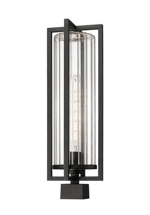 Outdoor Post Mount Fixture Z-Lite 5013PHBS-BK Black Aura 1 Light Outdoor Post Mount Fixture Z-Lite