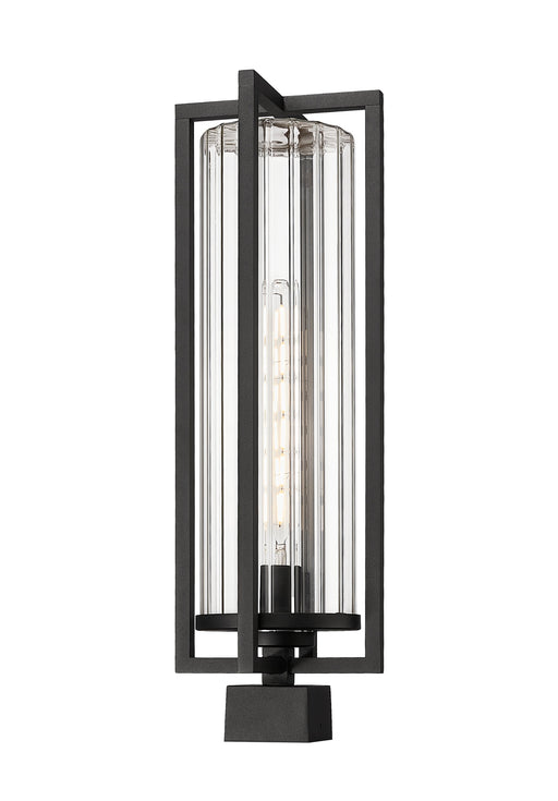 Outdoor Post Mount Fixture Z-Lite 5013PHBS-BK Black Aura 1 Light Outdoor Post Mount Fixture Z-Lite