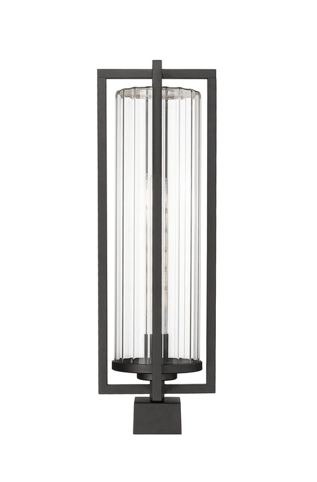 Outdoor Post Mount Fixture Z-Lite 5013PHBS-BK Black Aura 1 Light Outdoor Post Mount Fixture Z-Lite