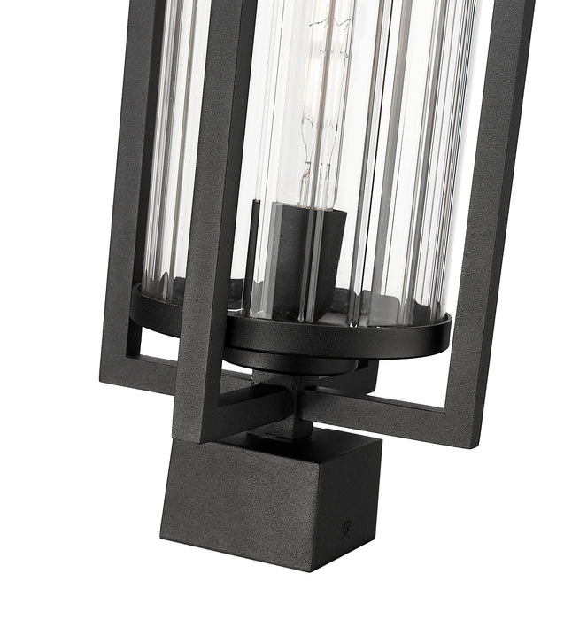Outdoor Post Mount Fixture Z-Lite 5013PHBS-BK Black Aura 1 Light Outdoor Post Mount Fixture Z-Lite