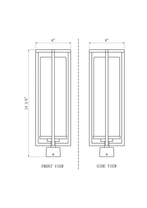 Outdoor Post Mount Fixture Z-Lite 5013PHBS-BK Black Aura 1 Light Outdoor Post Mount Fixture Z-Lite