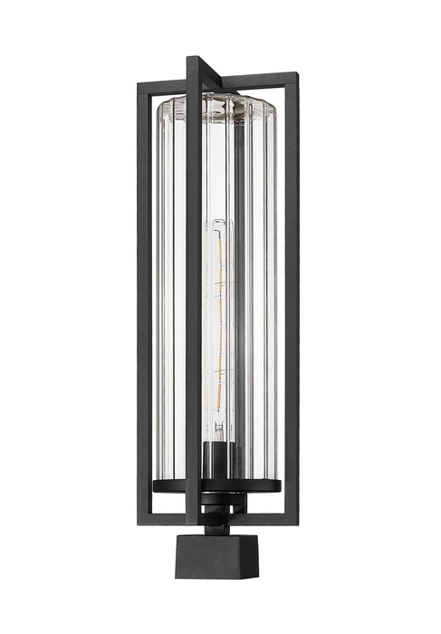 Outdoor Post Mount Fixture Z-Lite 5013PHBS-BK Black Aura 1 Light Outdoor Post Mount Fixture Z-Lite