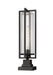 Outdoor Pier Mounted Fixture Z-Lite 5013PHBS-SQPM-BK Black Aura 1 Light Outdoor Pier Mounted Fixture Z-Lite