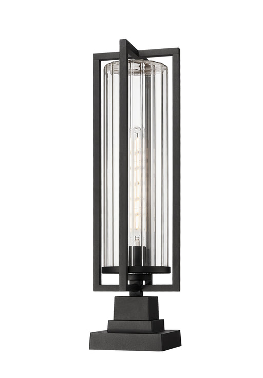 Outdoor Pier Mounted Fixture Z-Lite 5013PHBS-SQPM-BK Black Aura 1 Light Outdoor Pier Mounted Fixture Z-Lite