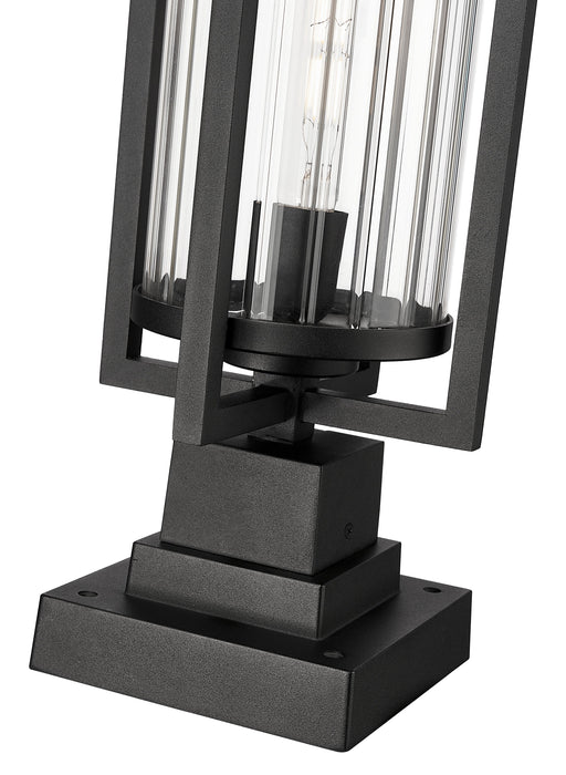 Outdoor Pier Mounted Fixture Z-Lite 5013PHBS-SQPM-BK Black Aura 1 Light Outdoor Pier Mounted Fixture Z-Lite