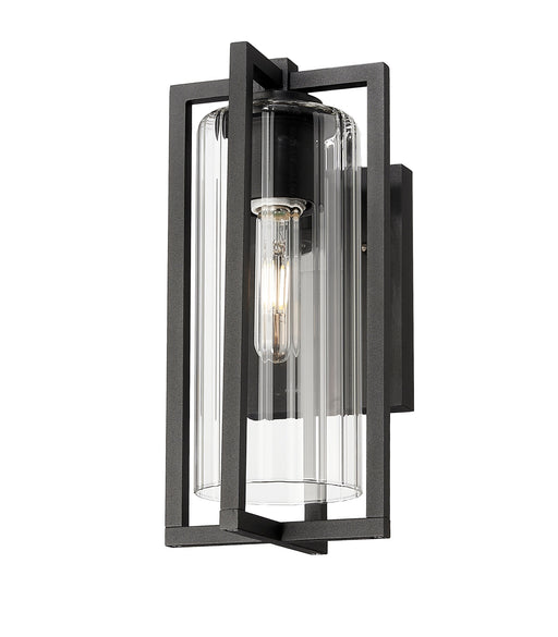 Outdoor Wall Light Z-Lite 5013S-BK Black Aura 1 Light Outdoor Wall Light Z-Lite