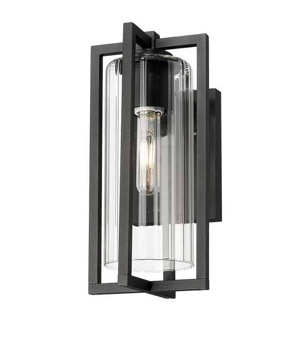 Outdoor Wall Light Z-Lite 5013S-BK Black Aura 1 Light Outdoor Wall Light Z-Lite