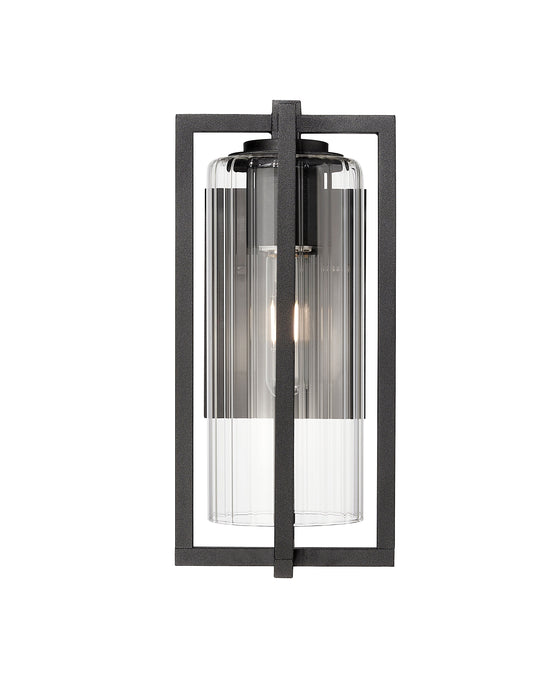 Outdoor Wall Light Z-Lite 5013S-BK Black Aura 1 Light Outdoor Wall Light Z-Lite