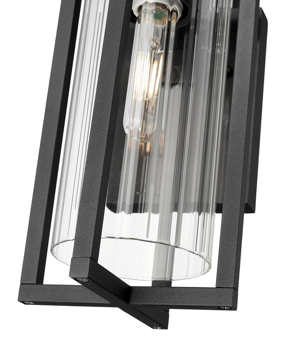 Outdoor Wall Light Z-Lite 5013S-BK Black Aura 1 Light Outdoor Wall Light Z-Lite