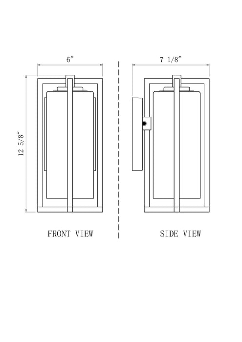 Outdoor Wall Light Z-Lite 5013S-BK Black Aura 1 Light Outdoor Wall Light Z-Lite