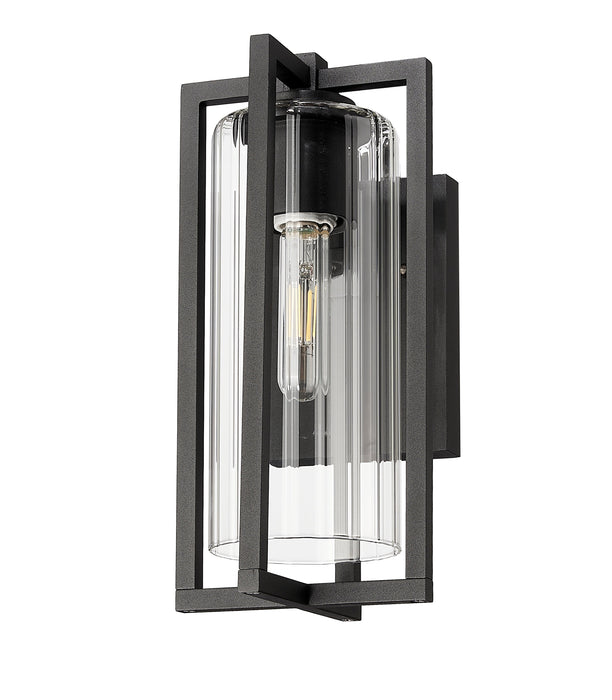Outdoor Wall Light Z-Lite 5013S-BK Black Aura 1 Light Outdoor Wall Light Z-Lite