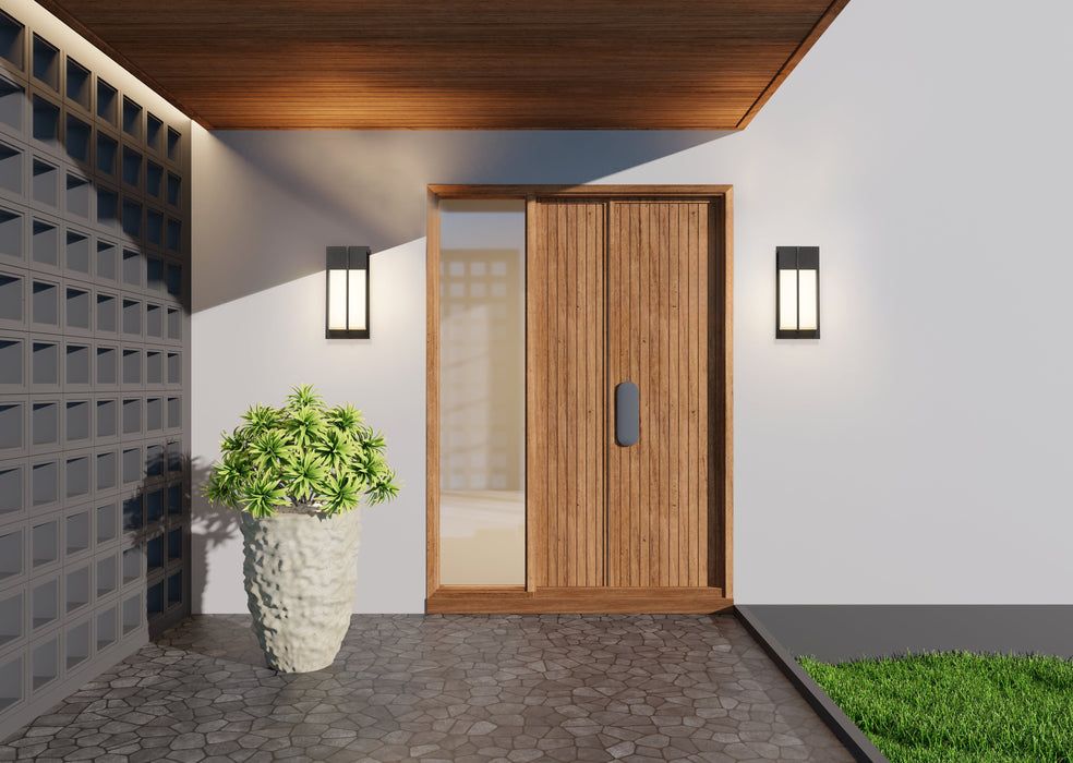 Outdoor Wall Light Z-Lite 5014S-BK-LED Black Nyx 2 Light Outdoor Wall Light Z-Lite