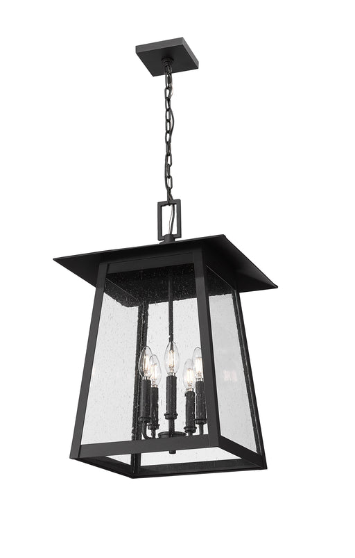 Outdoor Chain Mount Ceiling Fixture Z-Lite 5015CHXL-BK Black Rainer 5 Light Outdoor Chain Mount Ceiling Fixture Z-Lite