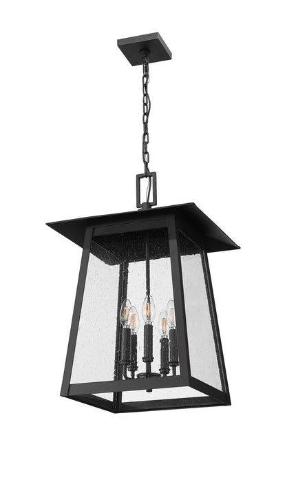 Outdoor Chain Mount Ceiling Fixture Z-Lite 5015CHXL-BK Black Rainer 5 Light Outdoor Chain Mount Ceiling Fixture Z-Lite