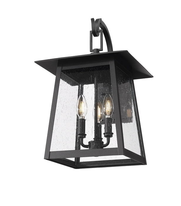 Outdoor Wall Light Z-Lite 5015M-BK Black Rainer 3 Light Outdoor Wall Light Z-Lite